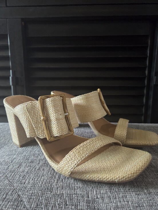 Universal Thread Shoes - Universal Thread Womens Bristol Mule Heels Beige (Tan) Size 10